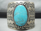 Monster Signed Vintage Native American Navajo Spiderweb Turquoise Sterling Silver Bracelet-Nativo Arts