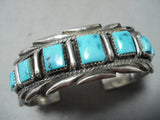 Stunning Vintage Navajo Turquoise Sterling Silver Bracelet Native American Old-Nativo Arts