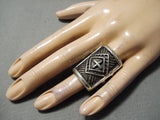 Wonderful Vintage Navajo Sterling Silver Cross Ring Native American-Nativo Arts