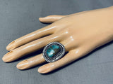 Amazing Vintage Native American Navajo Royston Turquoise Sterling Silver Ring-Nativo Arts