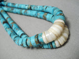 Museum Vintage Native American Navajo Santo Domingo Native American Navajo Turquoise Jacka Necklace Old-Nativo Arts