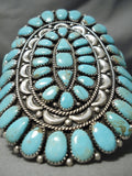 Colossal Vintage Native American Navajo Teardrop Turquoise Sterling Silver Bracelet-Nativo Arts