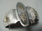 One Of The Best Vintage Native American Navajo Gold Sterling Silver Bracelet-Nativo Arts
