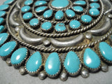 Important Vintage Native American Navajo Victor Moses Begay Turquoise Sterling Silver Pin Old-Nativo Arts