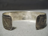 Detailed Vintage Native American Navajo Gold Sterling Silver Bracelet Old-Nativo Arts