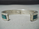 Coonsis Vintage Native American Zuni Spiderweb Turquoise Sterling Silver Bracelet Old-Nativo Arts