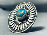 Stunning San Felipe Morenci Turquoise Sterling Silver Ring-Nativo Arts