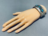 Amazing Vintage Native American Navajo Blue Gem Turquoise Sterling Silver Bracelet-Nativo Arts