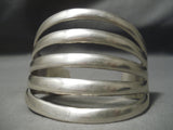 Astonishing Vintage Native American Navajo Split Shank Sterling Silver Bracelet Old-Nativo Arts