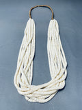 Authentic Santo Domingo White Shell Heishi Hand Woven Native American Necklace-Nativo Arts