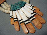 Xxl Native American Green Turquoise Inlay Necklace-Nativo Arts