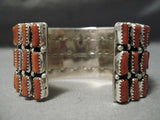 Amazing Wrap Around Coral Sterling Silver Native American Navajo Bracelet Cuff-Nativo Arts