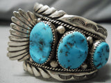 Rare Vintage Native American Navajo Henry Roanhorse Turquoise Sterling Silver Watch Bracelet-Nativo Arts