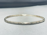 Fabulous Vintage Native American Navajo Sterling Silver Large Bangle Bracelet-Nativo Arts