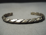 Marvelous Vintage Navajo Twisted Sterling Silver Native American Bracelet-Nativo Arts