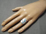 Striking Blue Jay Turquoise Zuni Native American Sterling Silver Ring-Nativo Arts