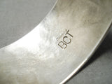 Important Hand Tooled Vintage Native American Navajo Floyd Becenti Sterling Silver Bracelet-Nativo Arts