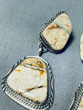 Natural Turquoise Vein Vintage Native American Navajo Sterling Silver Earrings-Nativo Arts