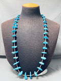 Alluring Vintage Native American Navajo Old Gilbert Turquoise Heishi Necklace-Nativo Arts