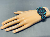 Eyes Of Turquoise Vintage Native American Zuni Sterling Silver Bracelet Cuff-Nativo Arts