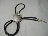 Magnificent Vintage Native American Navajo Detailed Toad Sterling Silver Bolo Tie-Nativo Arts