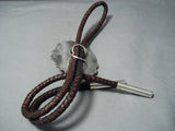 One Of The Biggest Craziest Native American Navajo Lizard Turquoise Sterling Silver Bolo Tie-Nativo Arts