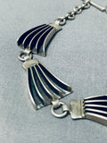 Fascinating Native American Navajo Signed Sterling Silver Linked Fans Bracelet-Nativo Arts