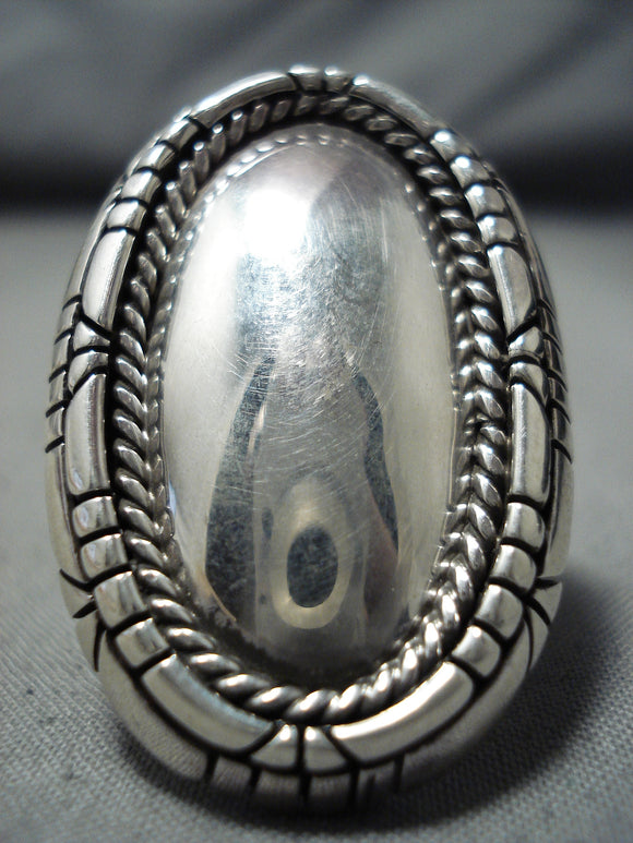 Marvelous Vintage Navajo Native American Sterling Silver Ring Old-Nativo Arts