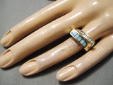 Magnificent Vintage Navajo 14k Gold Opal Native American Ring-Nativo Arts