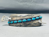 Unbelievable Vintage Native American Navajo Turquoise Sterling Silver Barrette-Nativo Arts