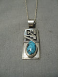 Important Vintage Native American Navajo Peter Nelson Turquoise Sterling Silver Necklace-Nativo Arts