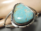 Rare Vintage Native American Navajo #8 Turquoise Sterling Silver Bracelet Old-Nativo Arts