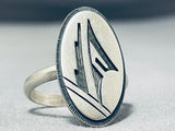 Important Steve Pooyouma Vintage Native American Hopi Sterling Silver Ring-Nativo Arts