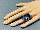One Of The Best Vintage Native American Navajo Purple Shell Sterling Silver Ring-Nativo Arts