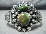 Important Navajo Native American Damale Turquoise Sterling Silver Bracelet-Nativo Arts