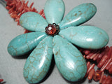 Dynamic Native American Navajo Coral Turquoise Sterling Silver Necklace-Nativo Arts