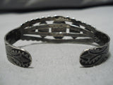 Earlier 1900's Vintage Native American Navajo Domed Cerrillos Turquoise Sterling Silver Bracelet-Nativo Arts