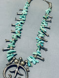 Glorious Vintage Native American Navajo Royston Turquoise Sterling Silver Squashblossom Necklace-Nativo Arts