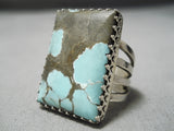Huge Spiderweb Turquoise San Felipe Sterling Silver Ring-Nativo Arts