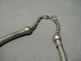 Magnificent Vintage Navajo Sterling Silver Native American Necklace Old-Nativo Arts