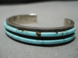 Native American Striking Zuni Inlaid Royston Turquoise Sterling Silver Bracelet-Nativo Arts