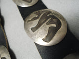 So Detailed!! Vintage Native American Navajo Sterling Silver Overlay Concho Belt Old-Nativo Arts