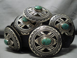 Best Vintage Native American Navajo Green Turquoise Sterling Silver Concho Belt Old-Nativo Arts