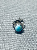 Beautiful Vintage Native American Navajo Turquoise Eye Sterling Silver Earrings-Nativo Arts