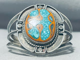 Native American One Of The Most Unique Turquoise Turtle Sterling Silver Bracelet-Nativo Arts