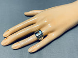 Superior Native American Navajo Kachina Turquoise Coral Sterling Silver Ring-Nativo Arts