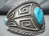 Clyde Begay Vintage Native American Navajo Kingman Turquoise Sterling Silver Bracelet Old-Nativo Arts