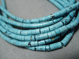Native American Fabulous Vintage Santo Domingo Turquoise Heishi Sterling Silver Necklace-Nativo Arts