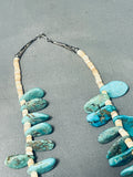 One Of Most Unique Vintage Native American Navajo Old Jacla Chunk Turquoise Necklace-Nativo Arts