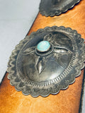 562 Grams Vintage Native American Navajo Turquoise Sterling Silver Concho Belt Old-Nativo Arts
